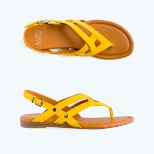 Franco Sarto Yellow Suede Strappy Sandals VGUC